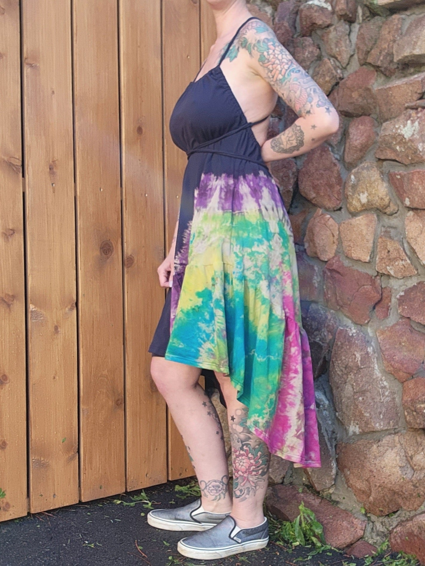 American Color Block Ruffle Sleeves Dress – Gemmas Bowtique