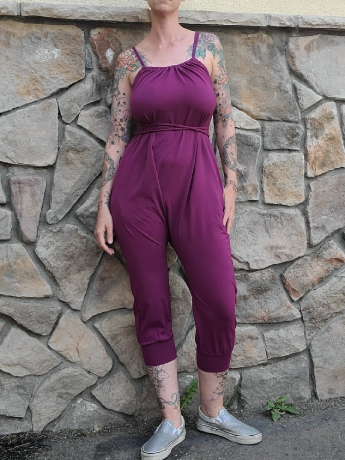 Yoga Onesie Capri- Purple