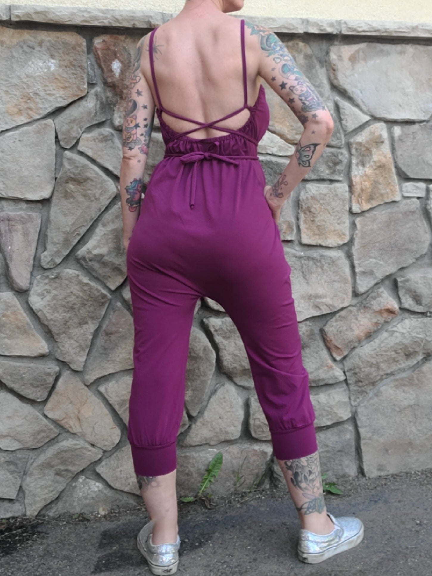 Yoga Onesie Capri- Purple