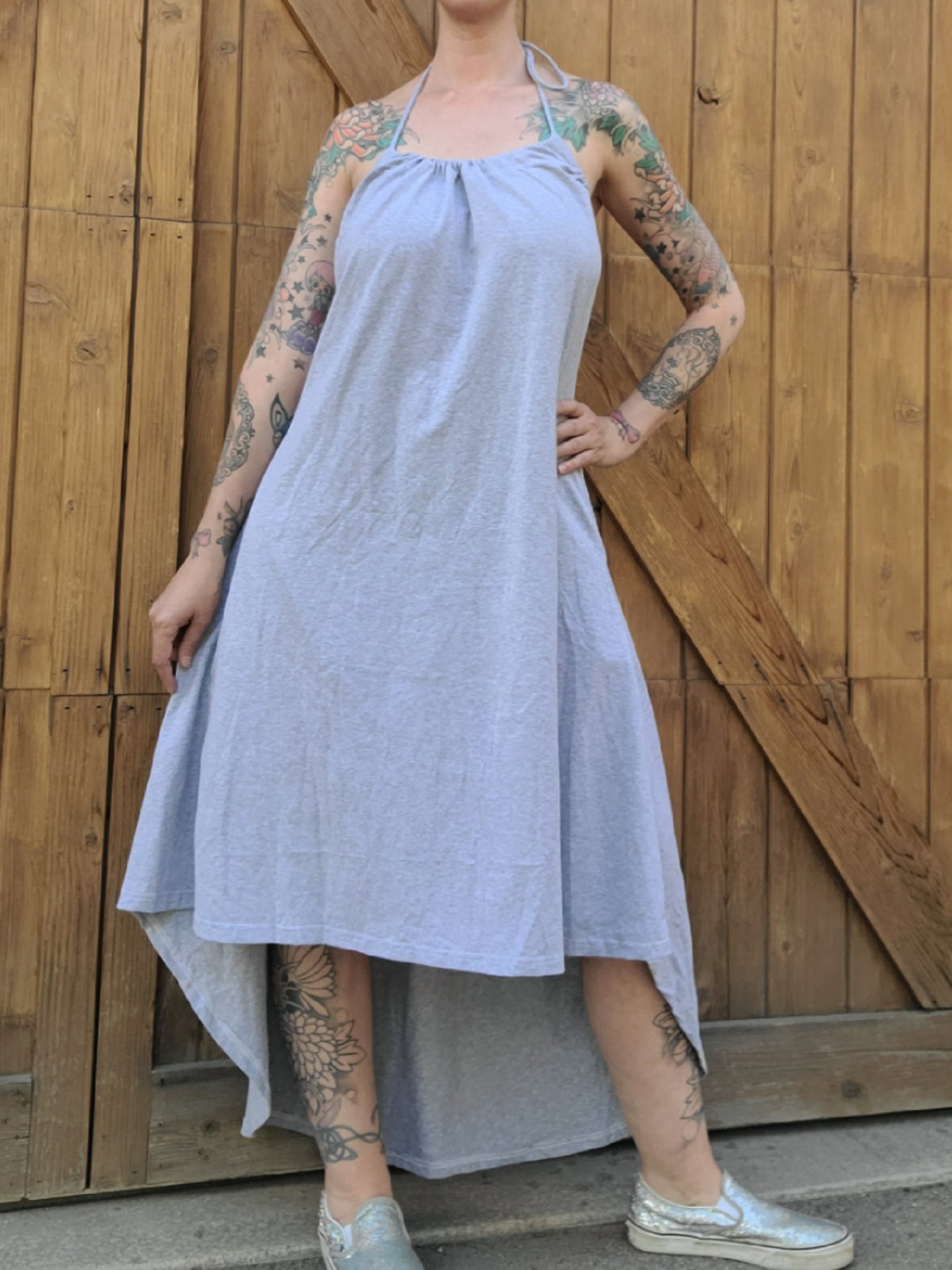 High Low Dress - Light Gray