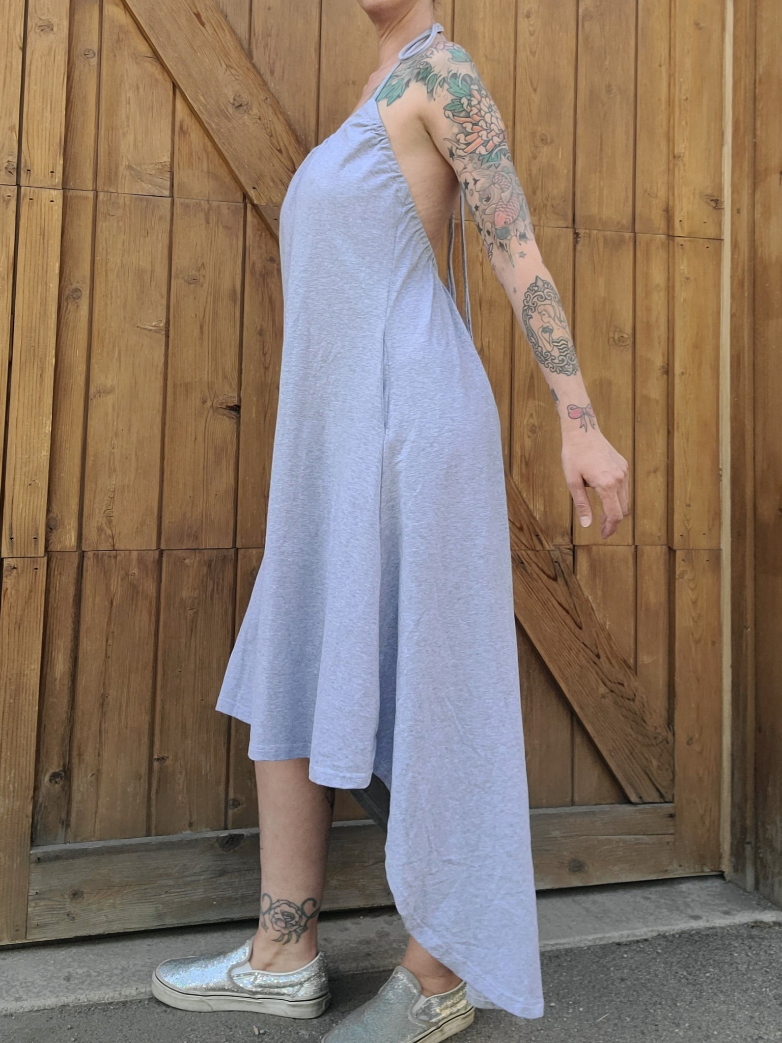 High Low Dress - Light Gray