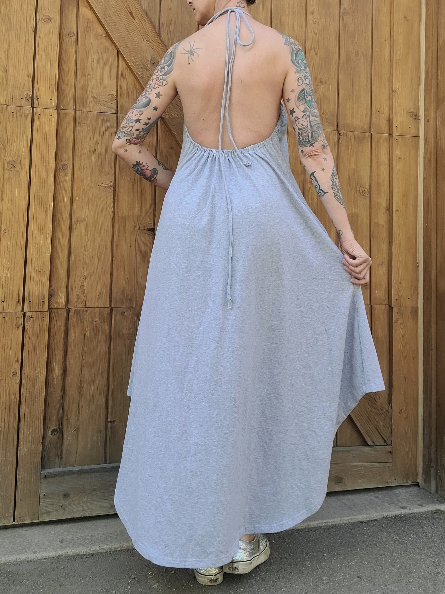 High Low Dress - Light Gray