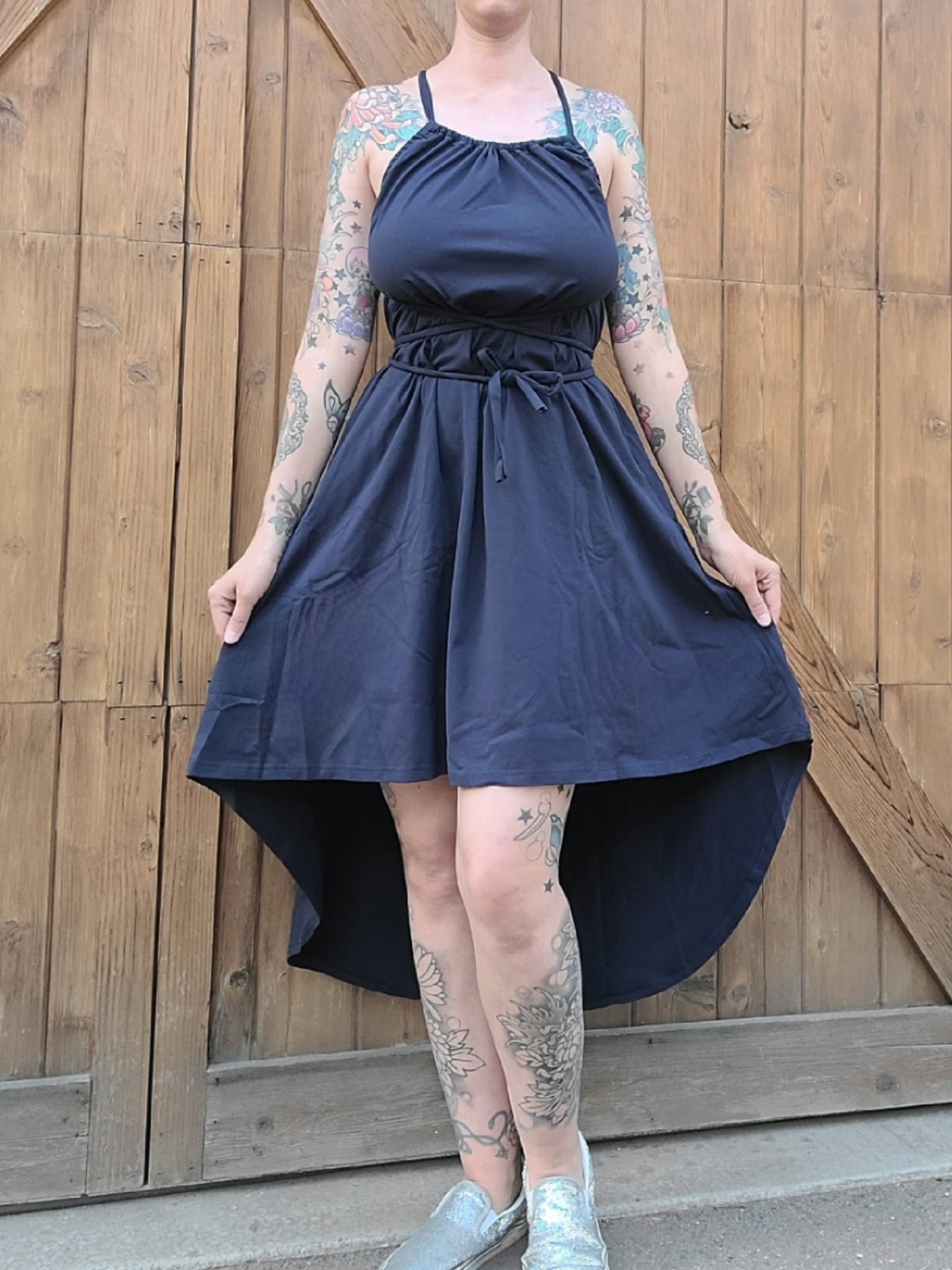 High Low Dress - Navy