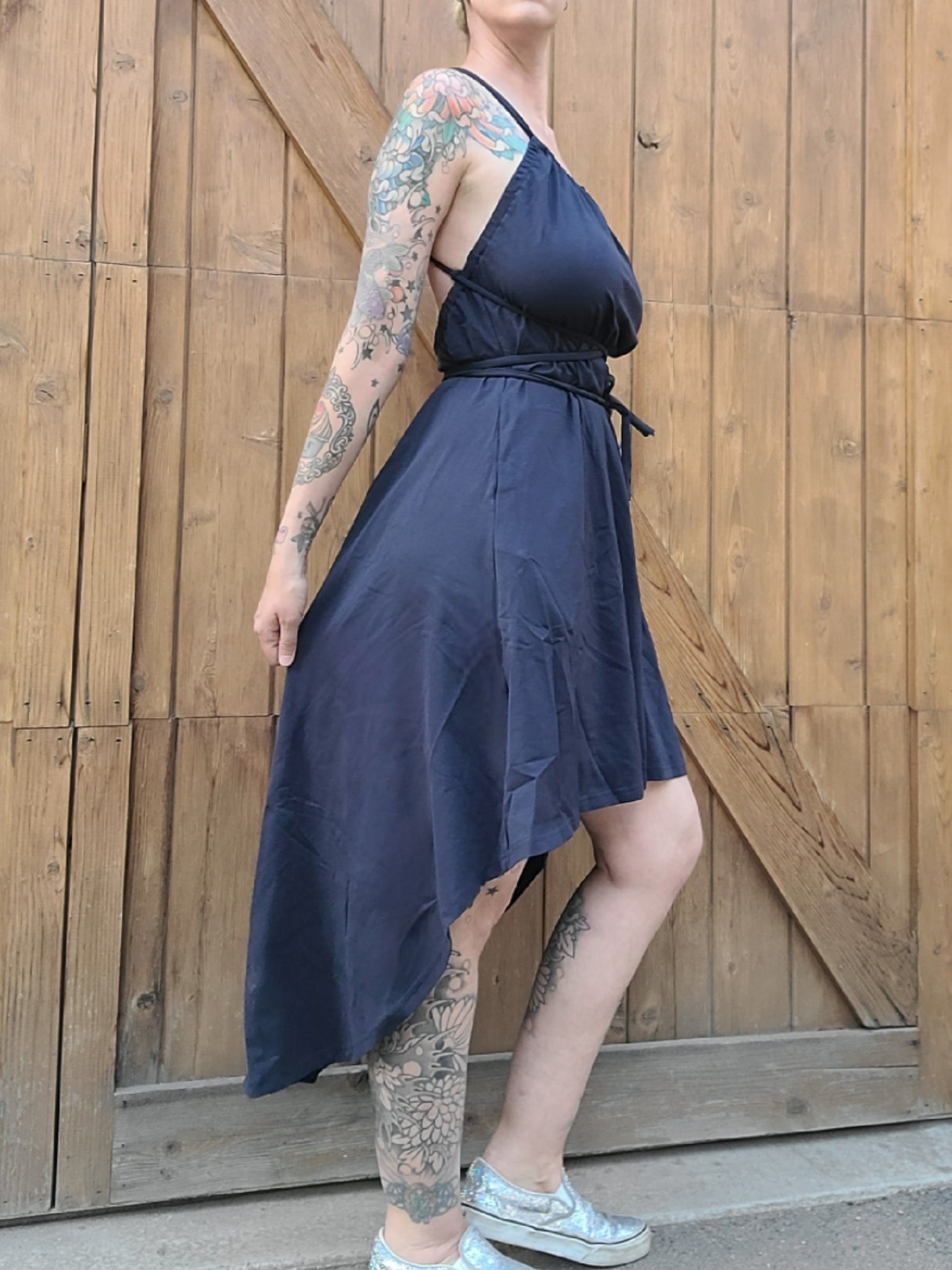 High Low Dress - Navy