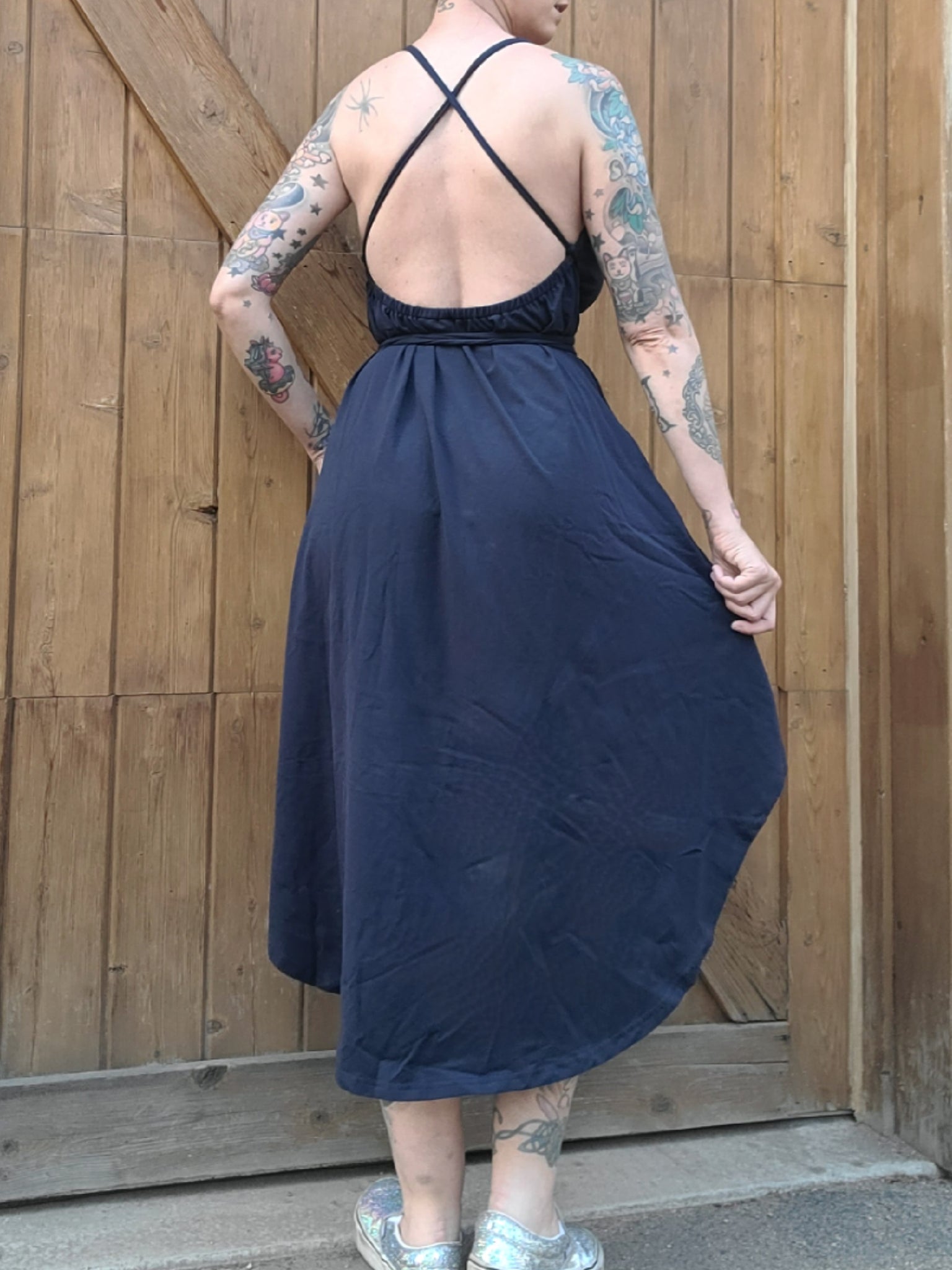 High Low Dress - Navy