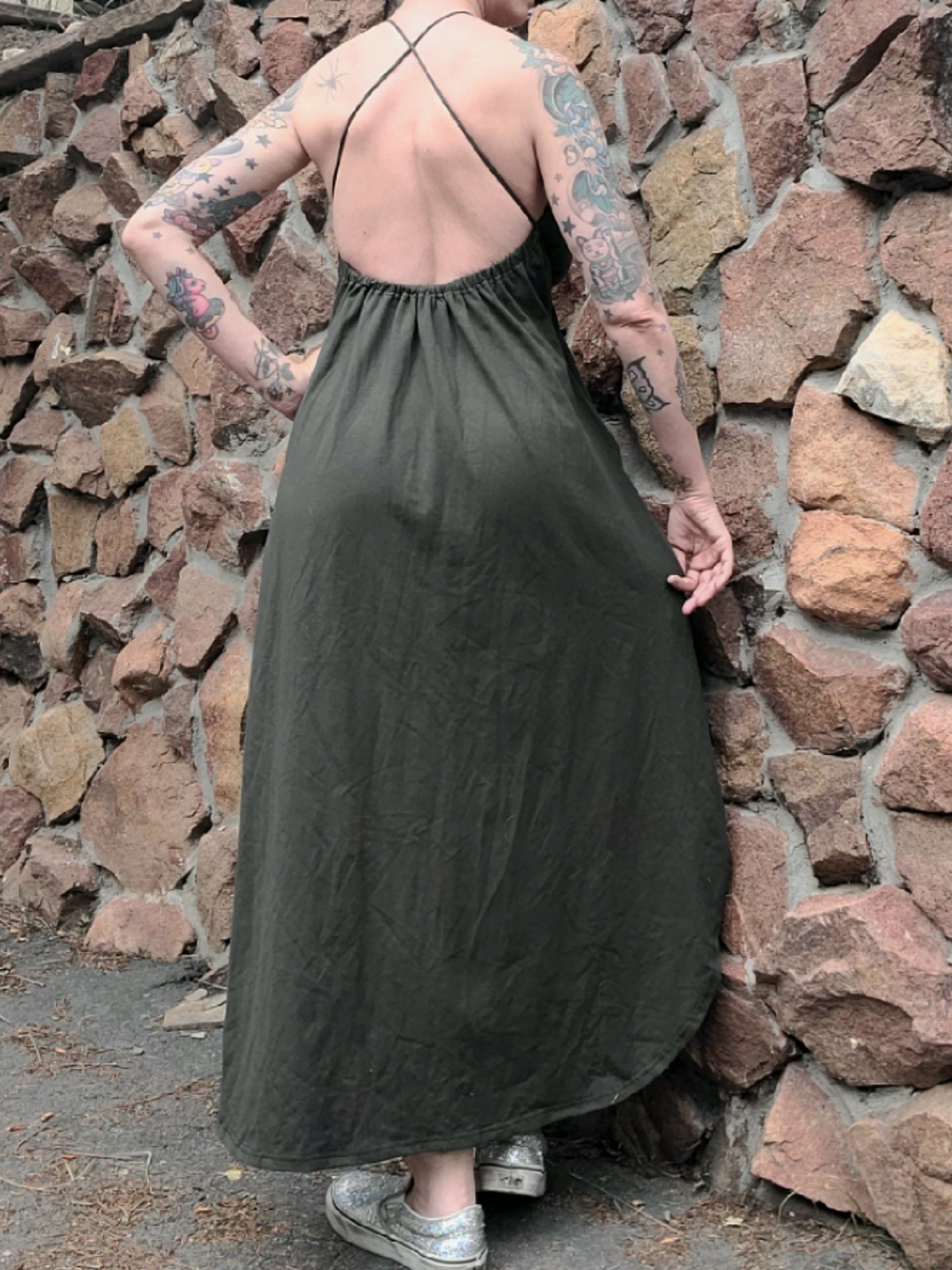 Green Maxi Dresses, Sage & Dark Green