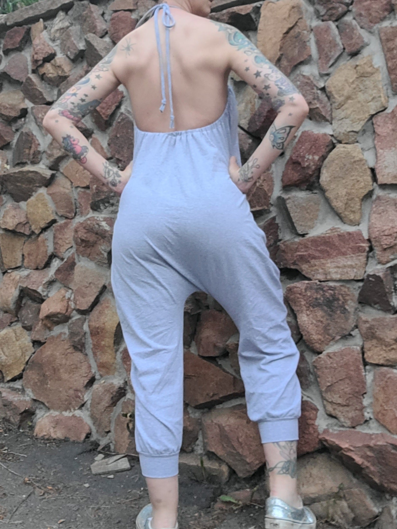 Yoga Onesie Capri - Light Gray